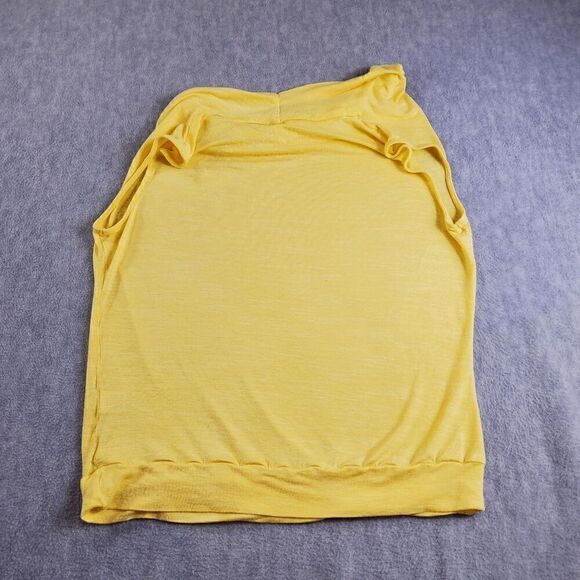 New York & Co Top Womens Large Yellow Cowl Neck Sleeveless Shirt - Picture 8 of 9